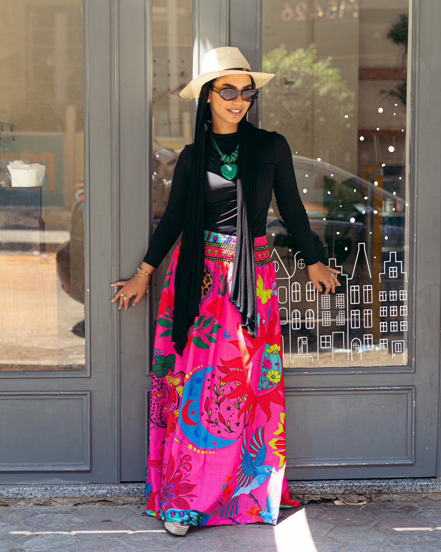 Aida Skirt in Hot Pink