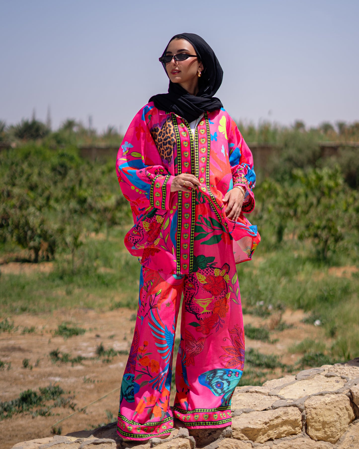 Aida Set in Hot pink