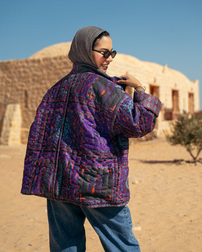 Purple Bomb Suede Puffer