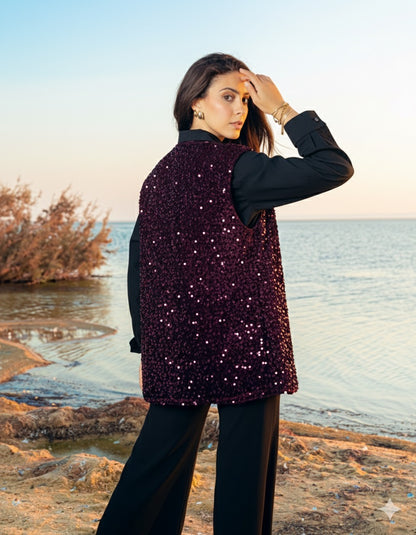 Dai in Maroon Puffer Vest