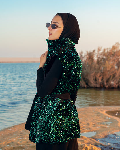 Dai in Emerald Puffer Vest