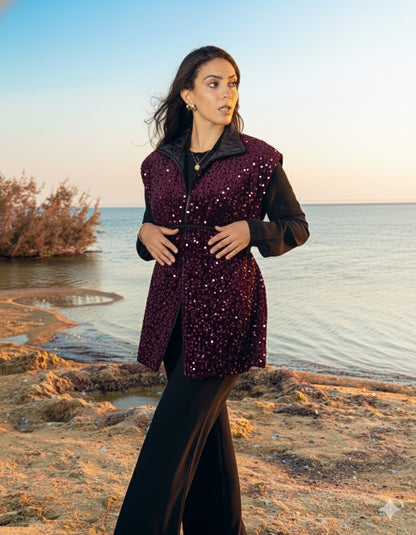 Dai in Maroon Puffer Vest