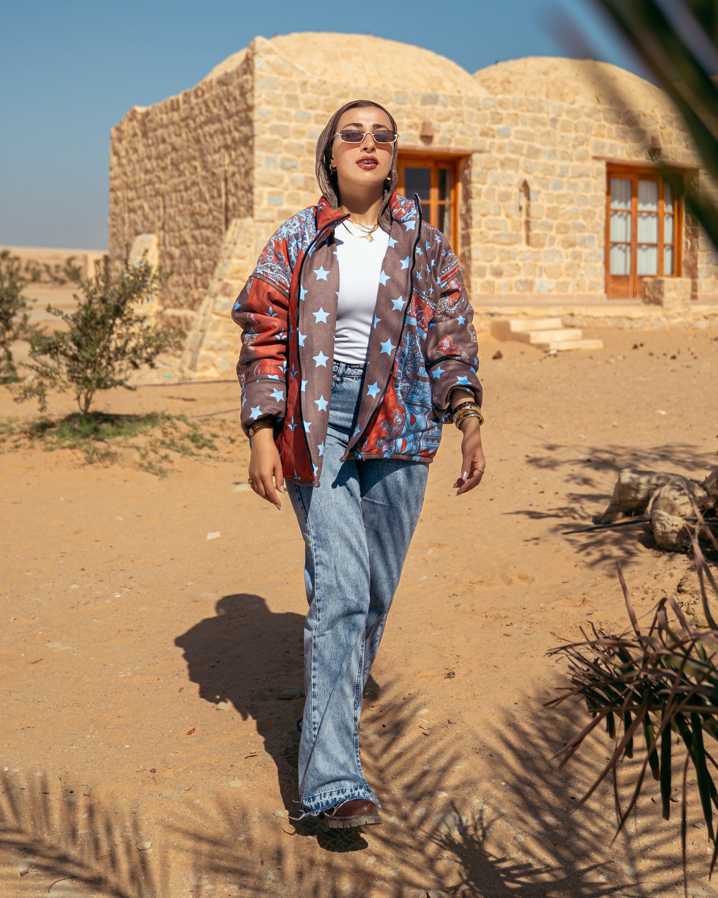 Stars Bomb Suede Puffer