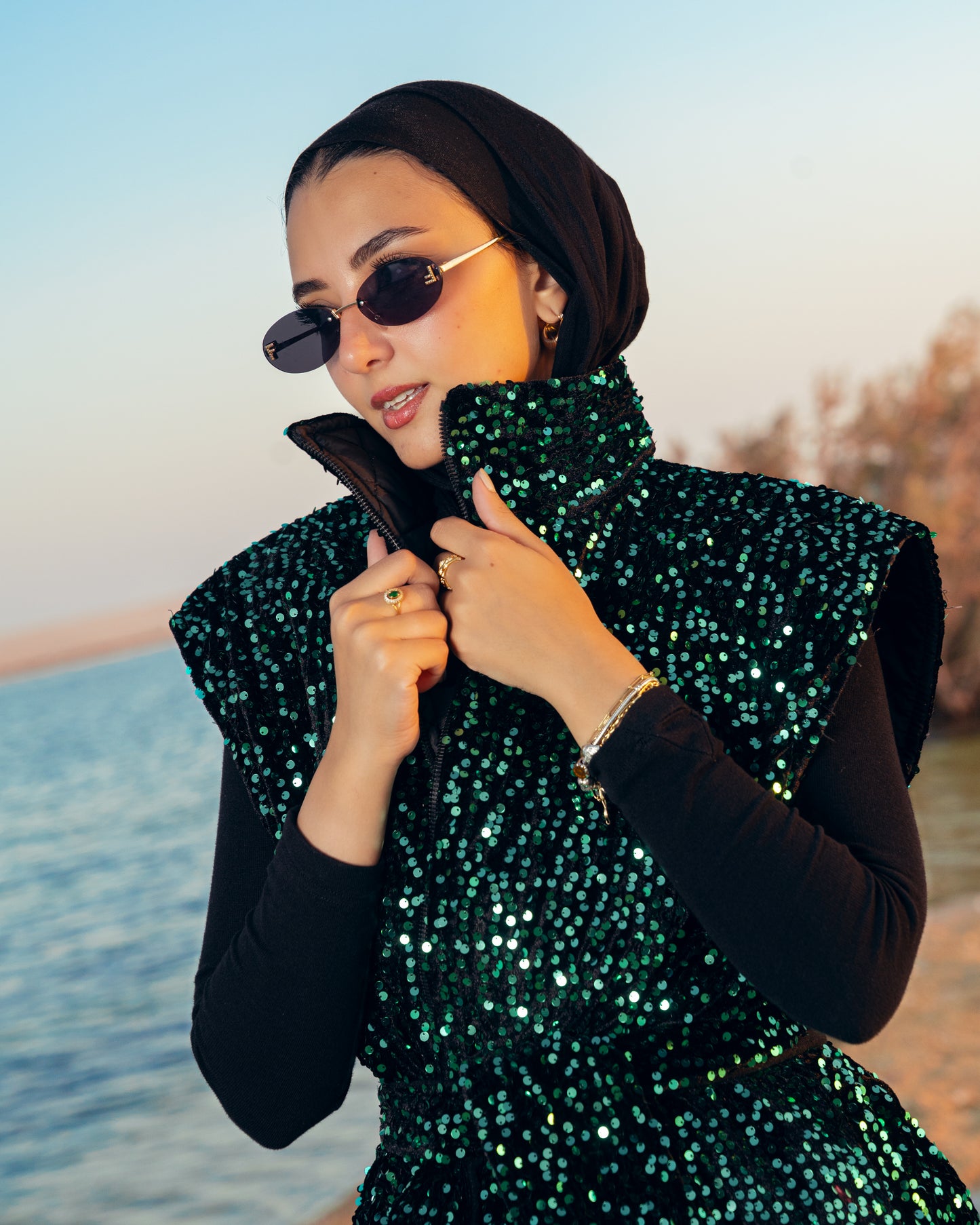 Dai in Emerald Puffer Vest