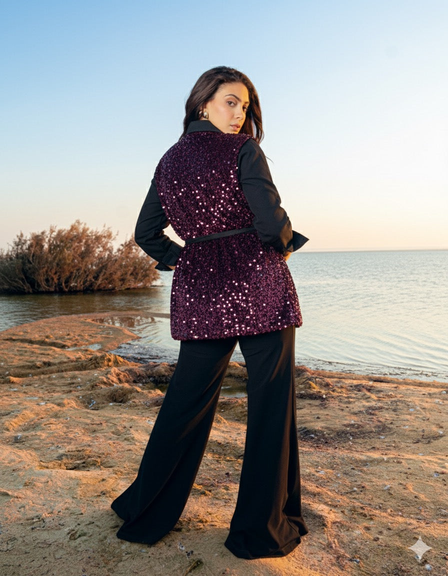 Dai in Maroon Puffer Vest