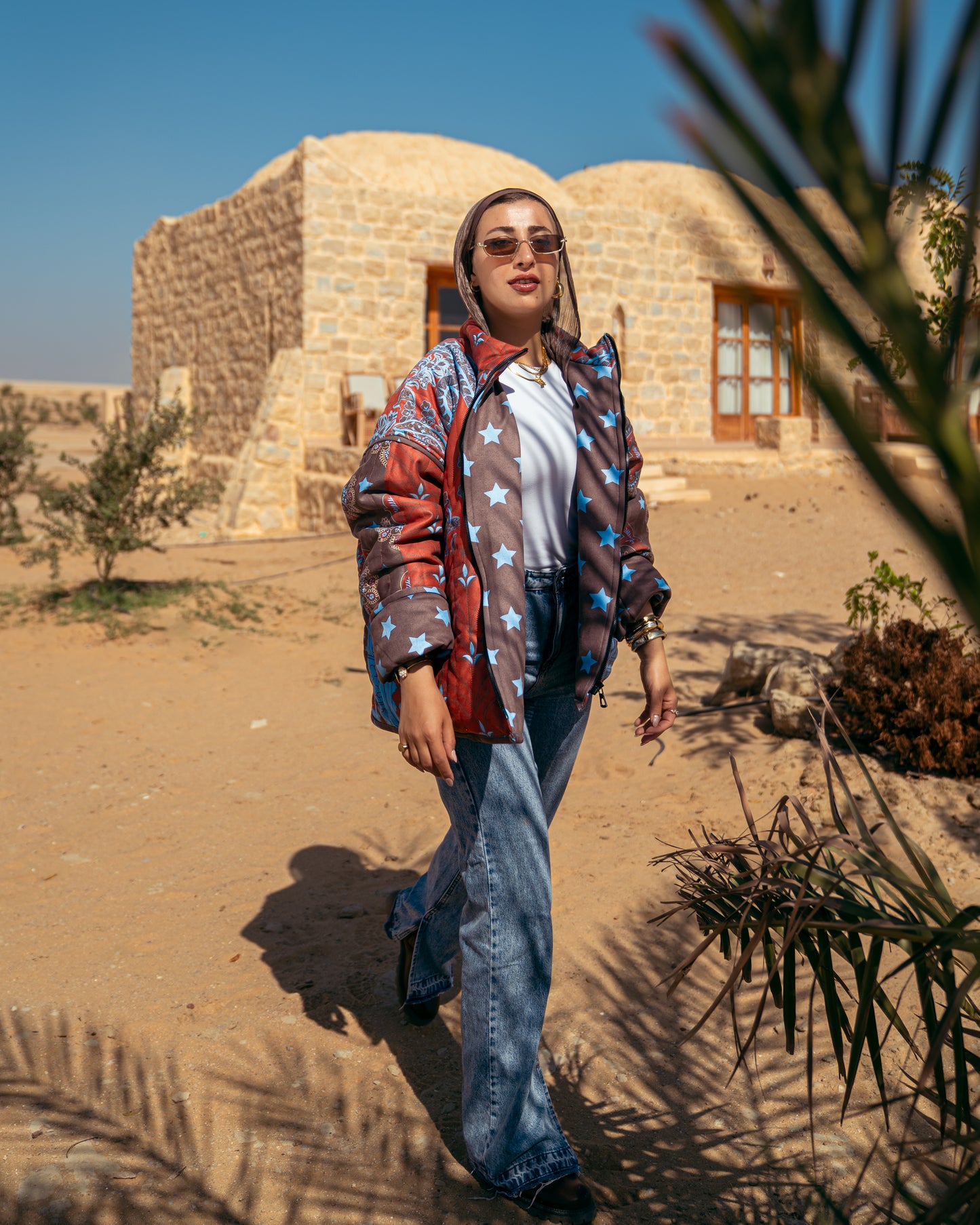 Stars Bomb Suede Puffer