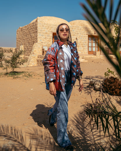 Stars Bomb Suede Puffer