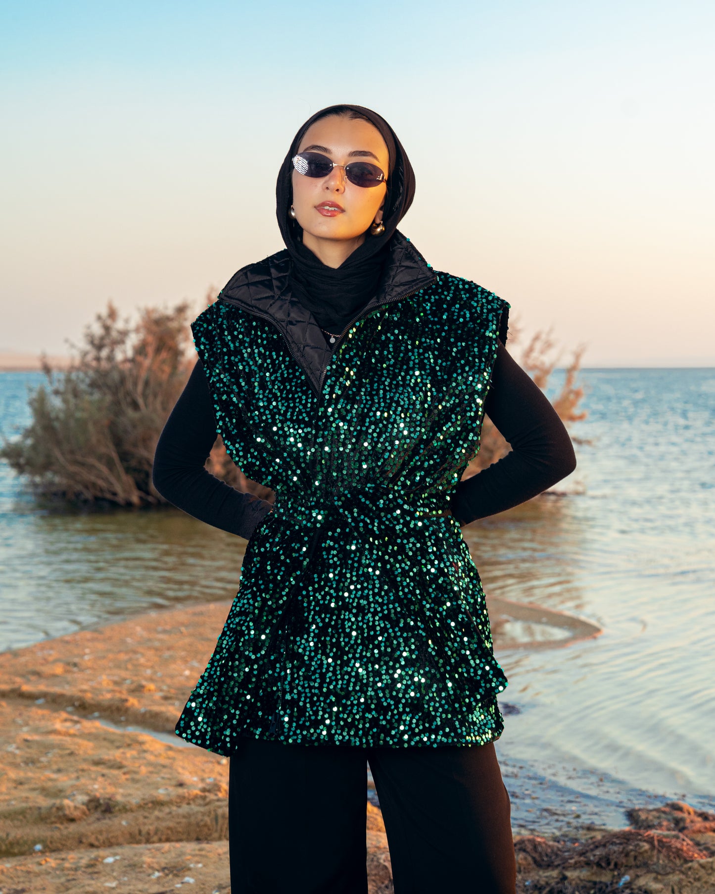 Dai in Emerald Puffer Vest