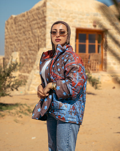 Stars Bomb Suede Puffer