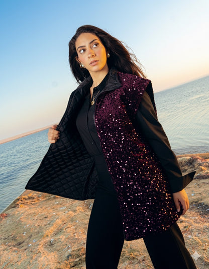 Dai in Maroon Puffer Vest