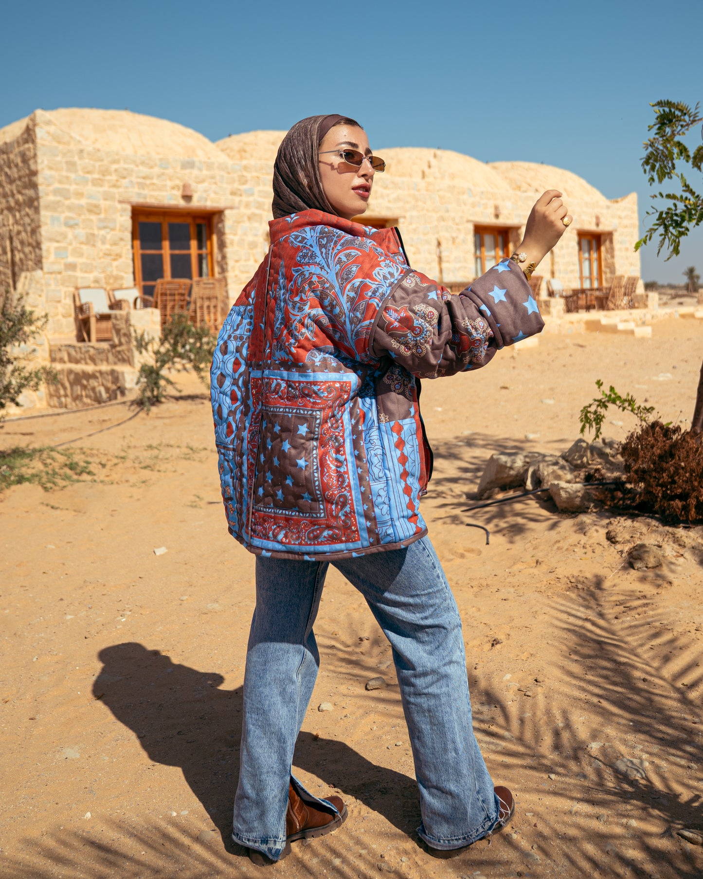 Stars Bomb Suede Puffer