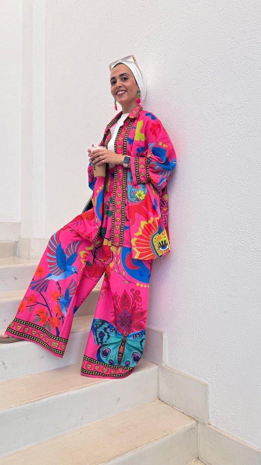 Aida Set in Hot pink