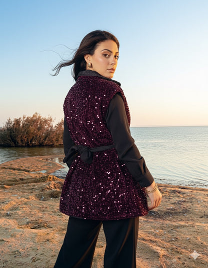 Dai in Maroon Puffer Vest