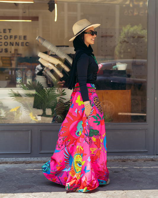 Aida Skirt in Hot Pink