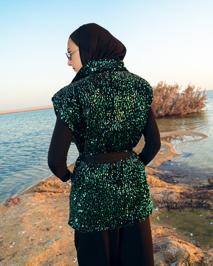 Dai in Emerald Puffer Vest