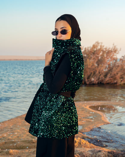 Dai in Emerald Puffer Vest