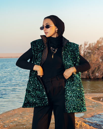 Dai in Emerald Puffer Vest