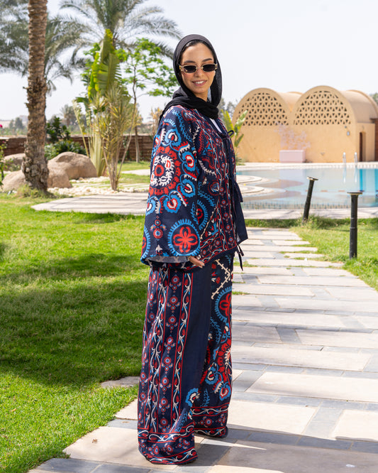 Suzani Set in Navy