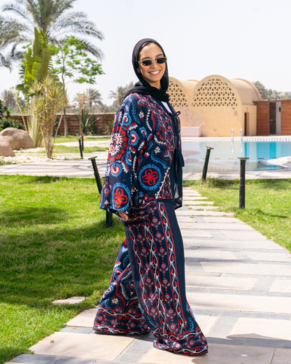 Suzani Set in Navy