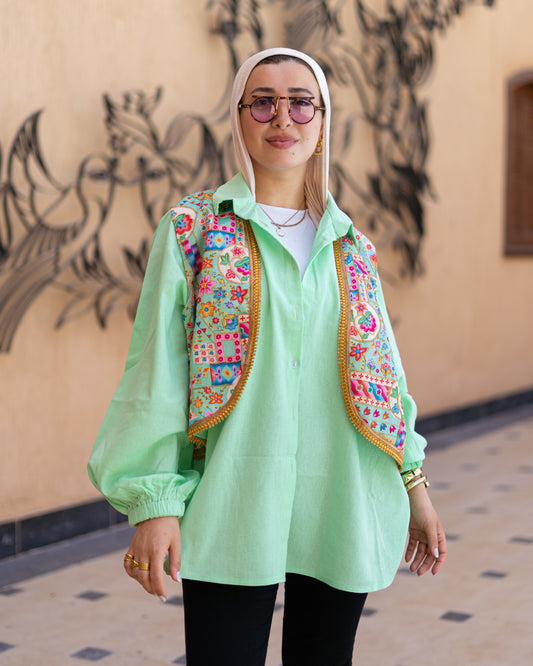 Mint Blooms Shirt