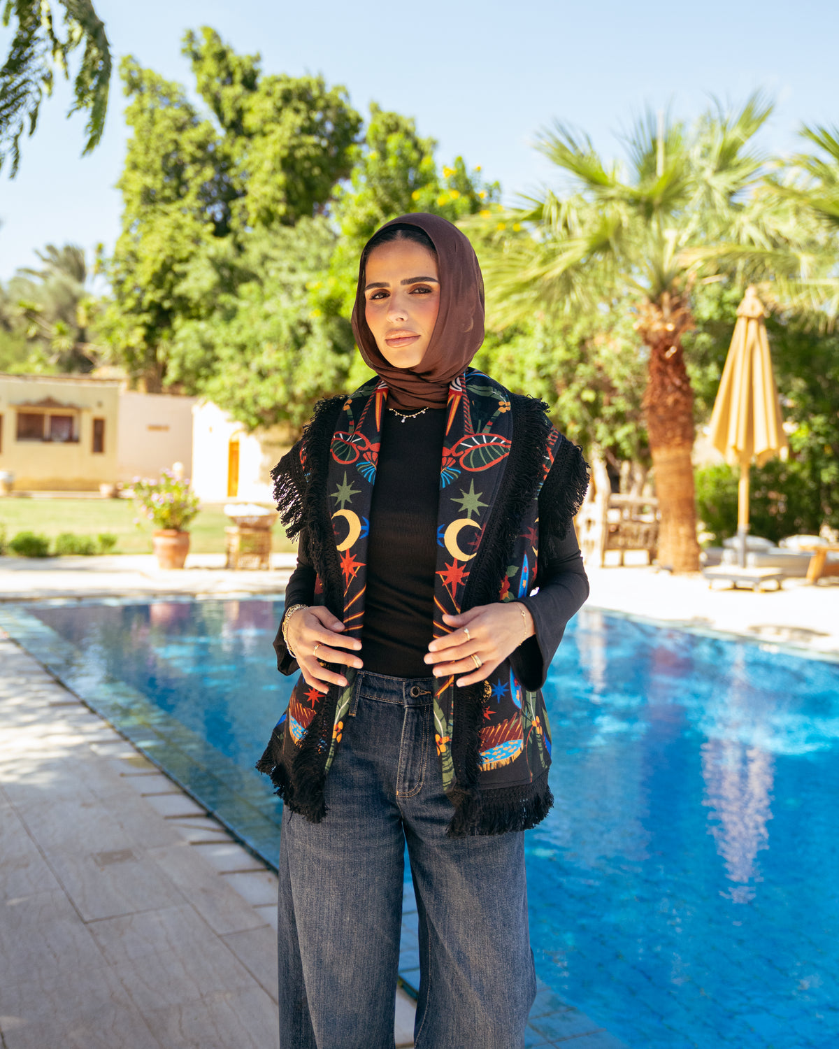 Model wearing Afterglow – Black from Pose Winter '27 – view 3
