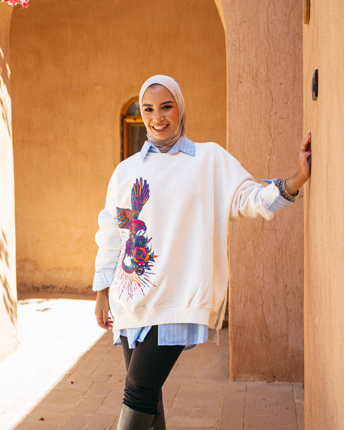 Model wearing Fearless from Pose Winter '27 – view 2