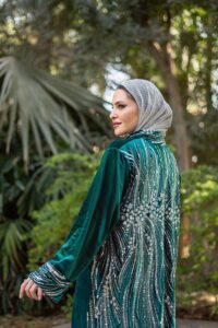 Zomorod Embellished Kaftan - Perfect for Modest Wear